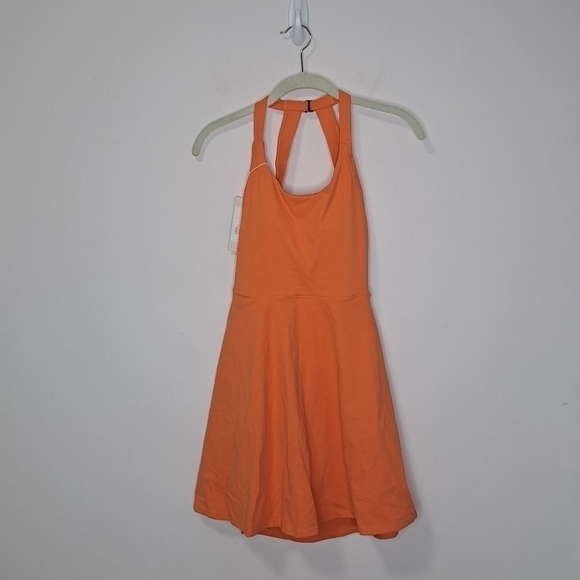 Halara backless cut out twisted side pocket ballet dress orange XS NWT - Picture 5 of 10